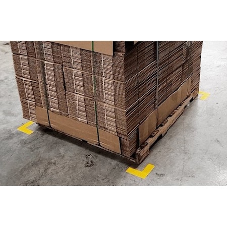 Pristine Products Yellow Floor Marking Angles, 48PK QAngleY4x4x2_48pk